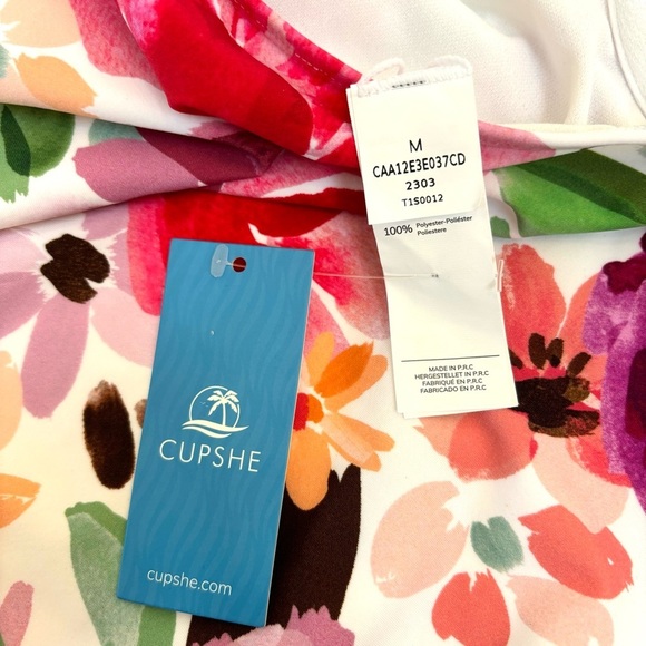 Cupshe Holiday Garden Floral Sweetheart Underwire Cheeky One Piece Swimsuit M - Picture 9 of 14